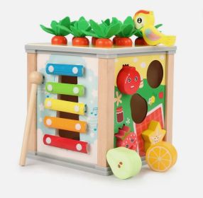 6-in-1 Activity Cube - Montessori Toy for 1-3 Year Olds - Fine Motor Skills and Clock Recognition - Busy Toys for Toddlers