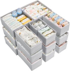 18 Pack Baby Clothes Organizer, Dresser Drawer Organizer for Baby Clothing, Foldable Fabric Closet Drawer Storage Bins, Dresser Dividers for Bra