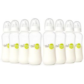 10 oz Anti Colic Baby Bottle Set - Medium Flow Nipples Included, Standard Neck, BPA Free - 3-6 Months, Stage 2 Feeding for Gas