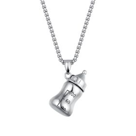 Pacifier Pendant Niche Titanium Steel Sweater Chain (Color: Silver)