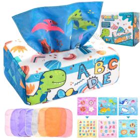 Montessori Toys For Baby Newborn Toddler Pulling Sensory Toys For Babies Reusable Washable Magic Tissue Box For Boys Girls Early Childhood Learni (style: Animal Models)