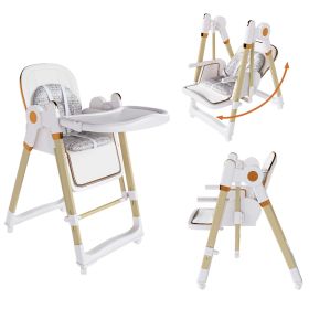 Convertible Baby High Chair to Rocker with 5-Point Harness (Color: as Pic)